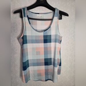 Eddie Bauer Plaid Sleeveless Sleepwear Tank Top Large L